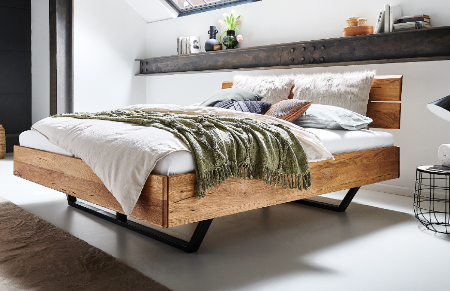 Bett DREAMWOOD Eiche Massivholz 200 x 200 cm Bild 1