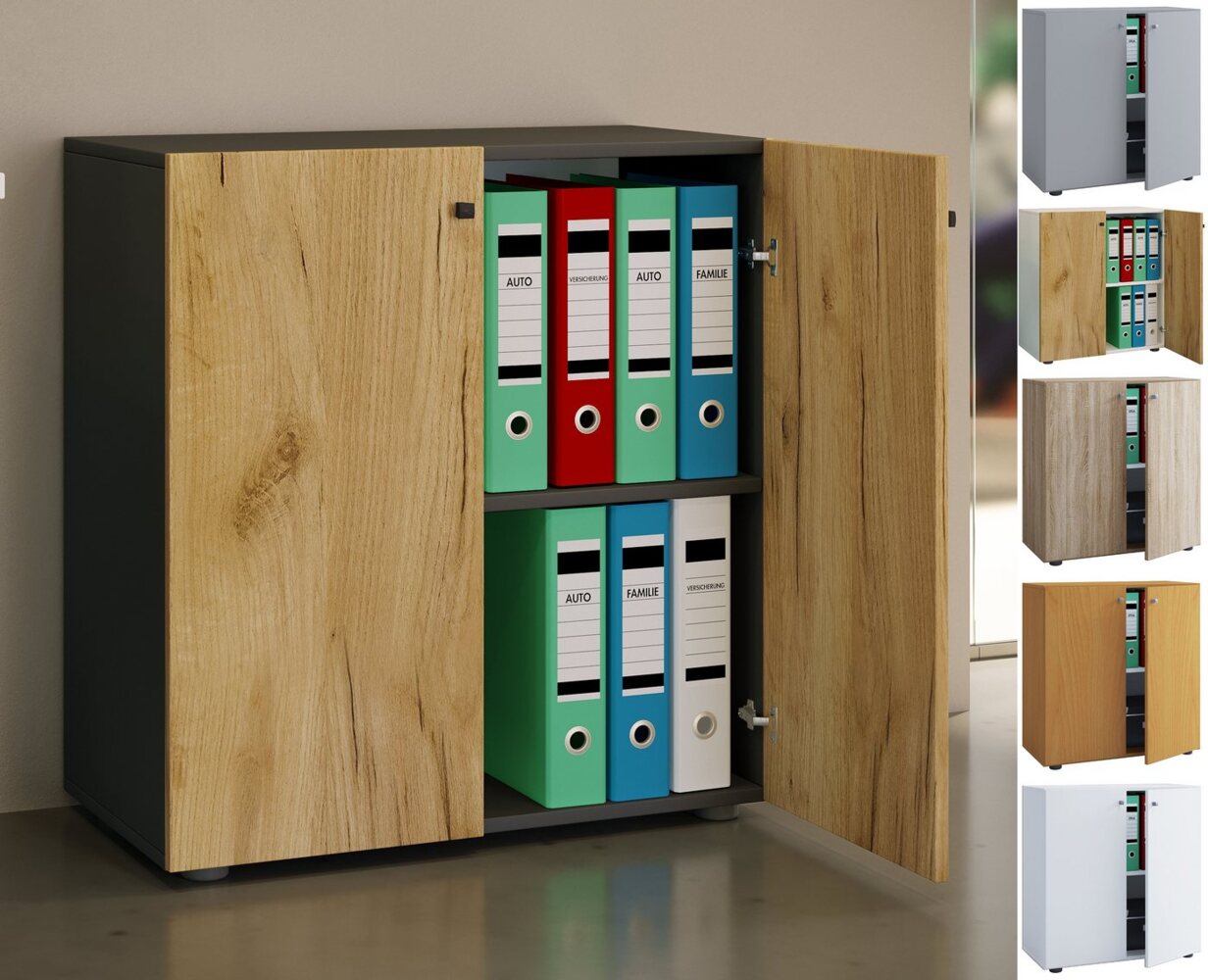 VCM Büroschrank Lona 912683 Buche B. 70 x H. 74 x T. 40 cm Bild 1