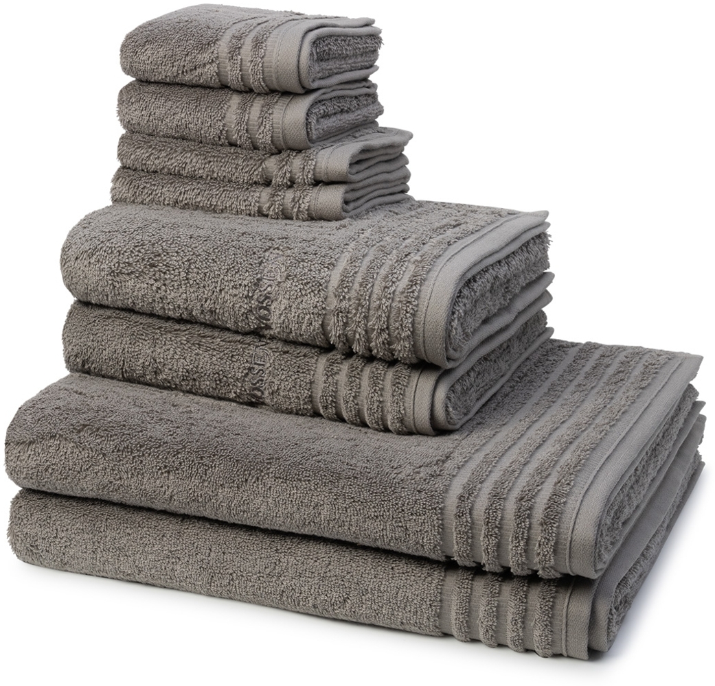 Vossen Vienna Style Supersoft 8 tlg. Frottier-Set - 2 X Handtuch (50 X 100cm), 2 X Duschtuch (67 X 140cm), 2 X Gästetuch (30 X 50cm), 2 X Seiftuch (30 X 30cm) - 620 g/m2 - Pepplestone Bild 1
