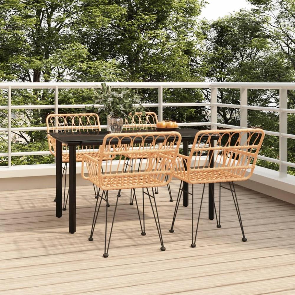 vidaXL 5-tlg. Garten-Essgruppe Poly Rattan 3157861 Bild 1