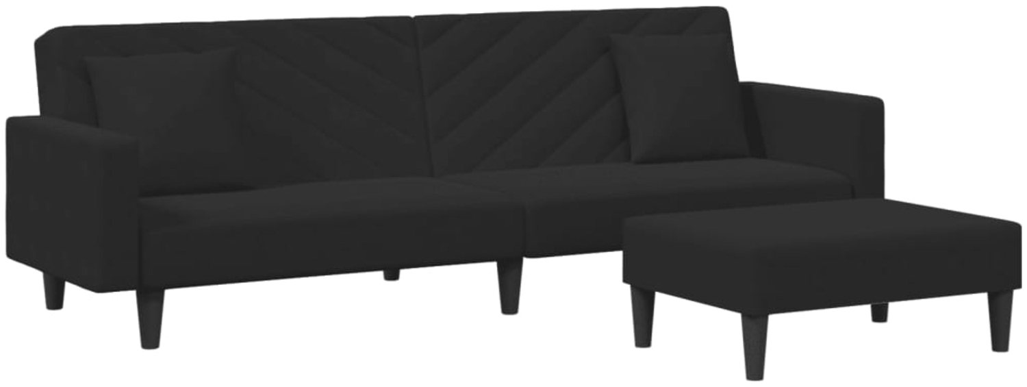 vidaXL 2-tlg. Sofagarnitur mit Kissen Schwarz Samt 3216271 Bild 1