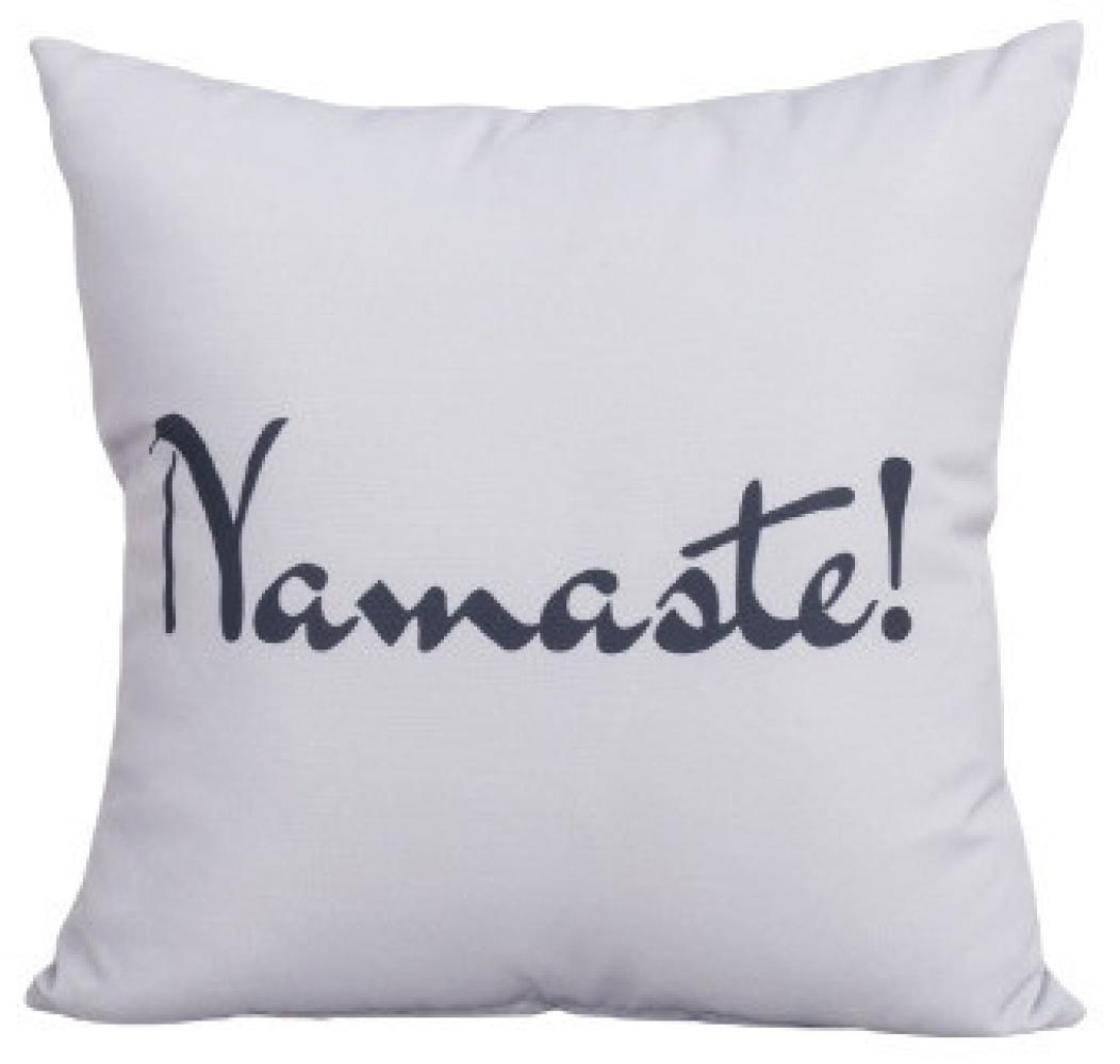 Primaster Wendekissen Namaste 45 x 45cm Grau Zierkissen Sofakissen Dekokissen Bild 1