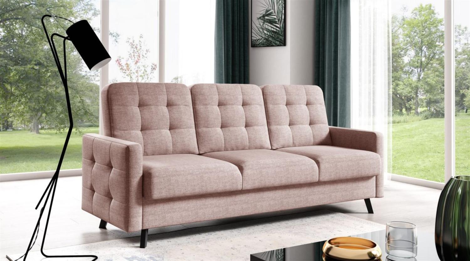 Sofa 3-Sitzer Schlafsofa Designersofa GARNET Stoff Luis Rosa Bild 1