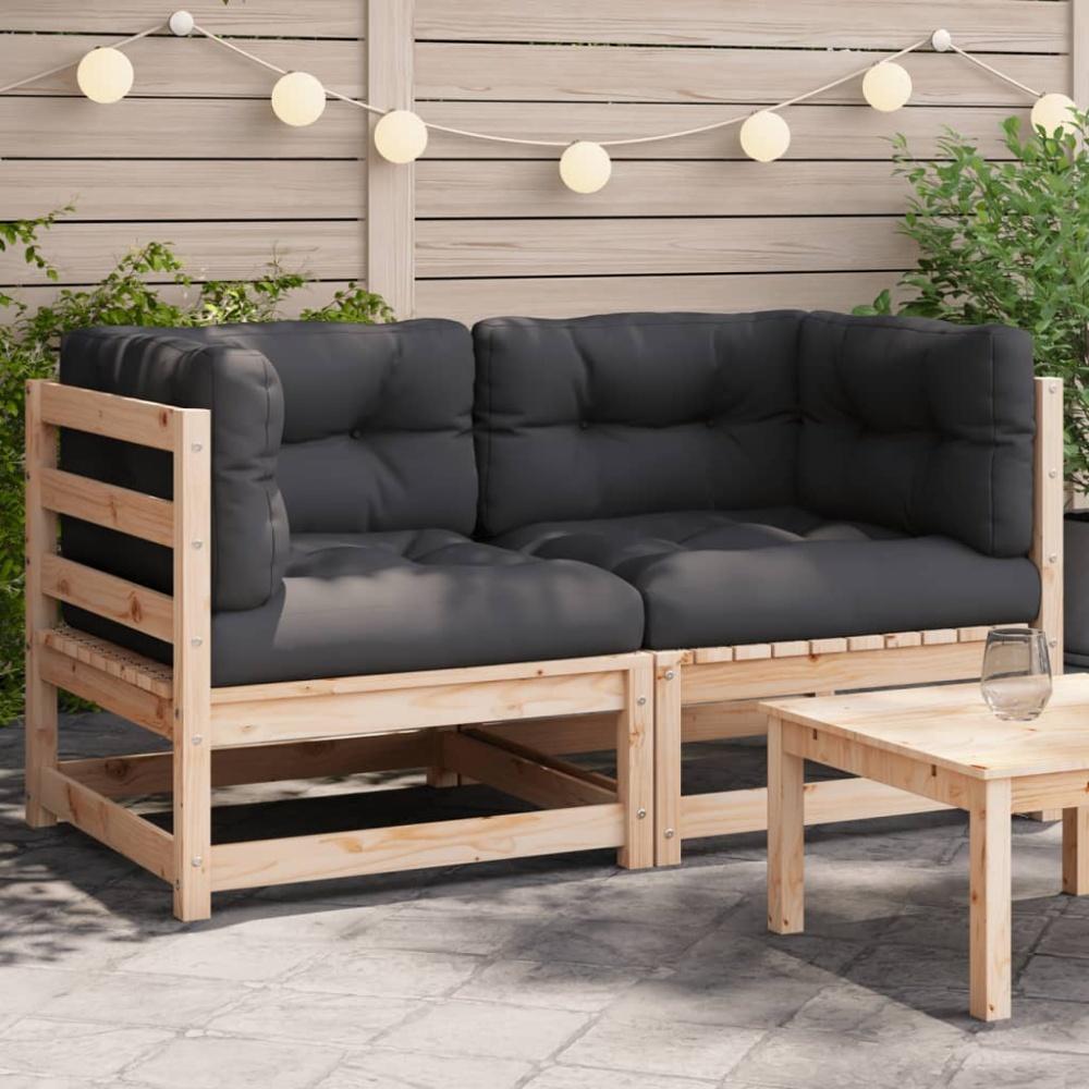 vidaXL Garten-Ecksofas mit Kissen 2 Stk. Massivholz Kiefer 838069 Bild 1