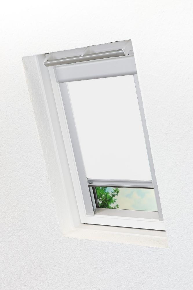 Lysel - Qualitätsdachfensterrollo abdunkelnd reinweiß Rollo geeignet für Velux Dachfenster 410, P10, 3, (B x H) 77.50cm x 136.20cm in weiß/reinweiß Bild 1