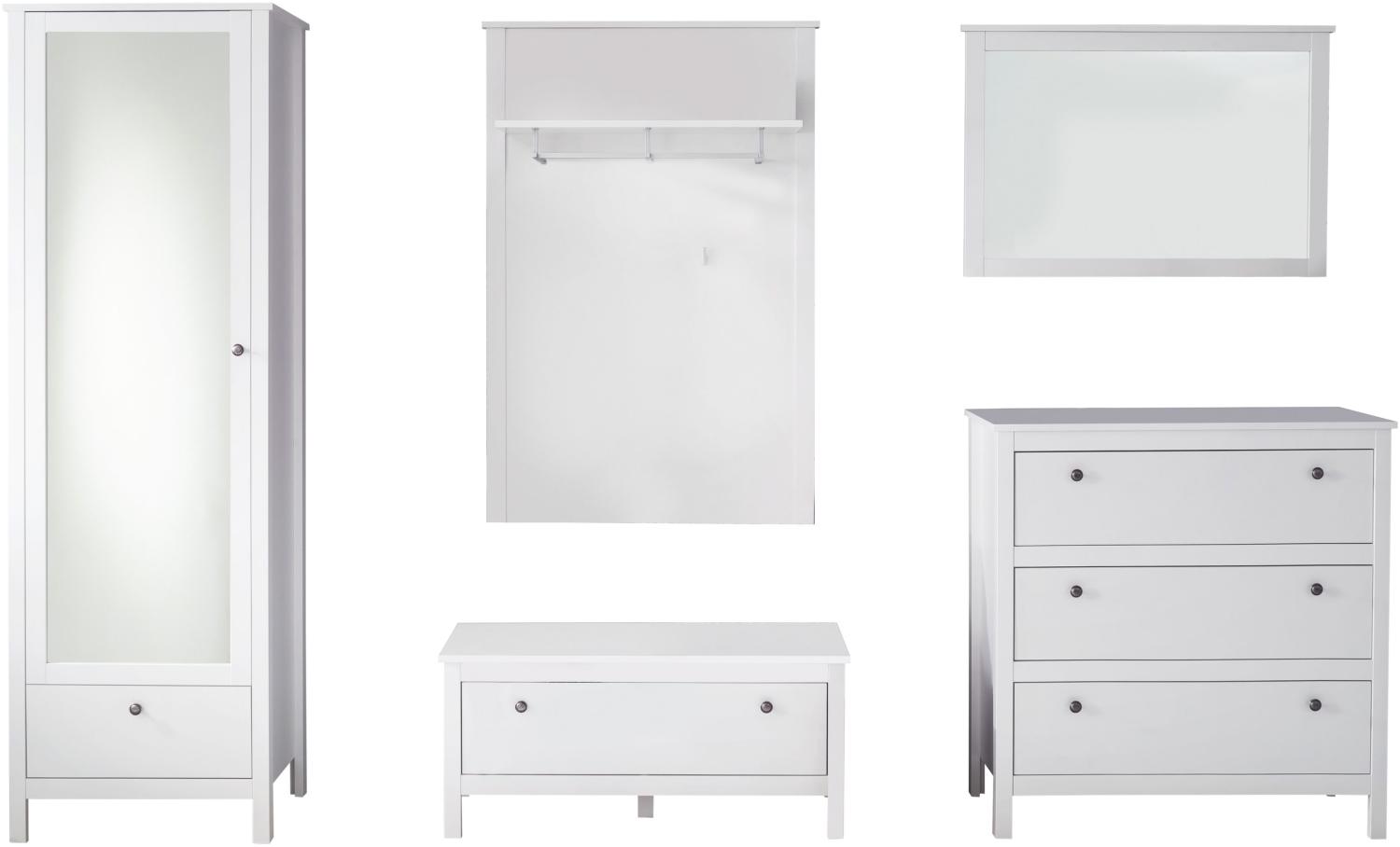 trendteam smart living Garderobe Garderobenkombination 5-teiliges Komplett Set Ole, 274 x 192 x 38 cm in Weiß mit viel Stauraum Bild 1