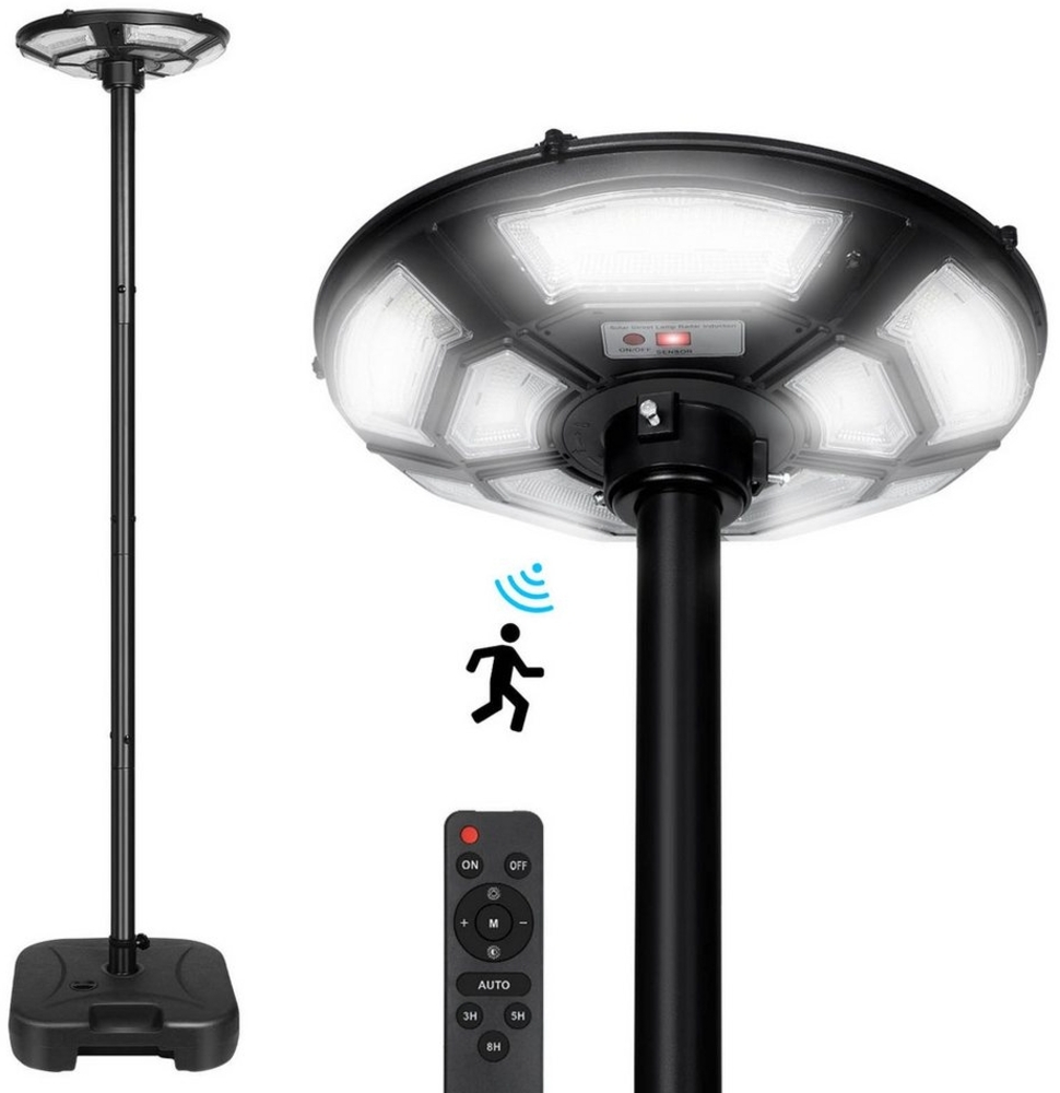 Jibenhome Außen-Stehlampe LED Solarleuchte 3200LM Solar Straßenlaterne für Außen,Garten,Terrasse, 4 Modi,750LEDs,Beleuchtung 15-18 Stunden,für Hof, Garten, Campingplatz Bild 1