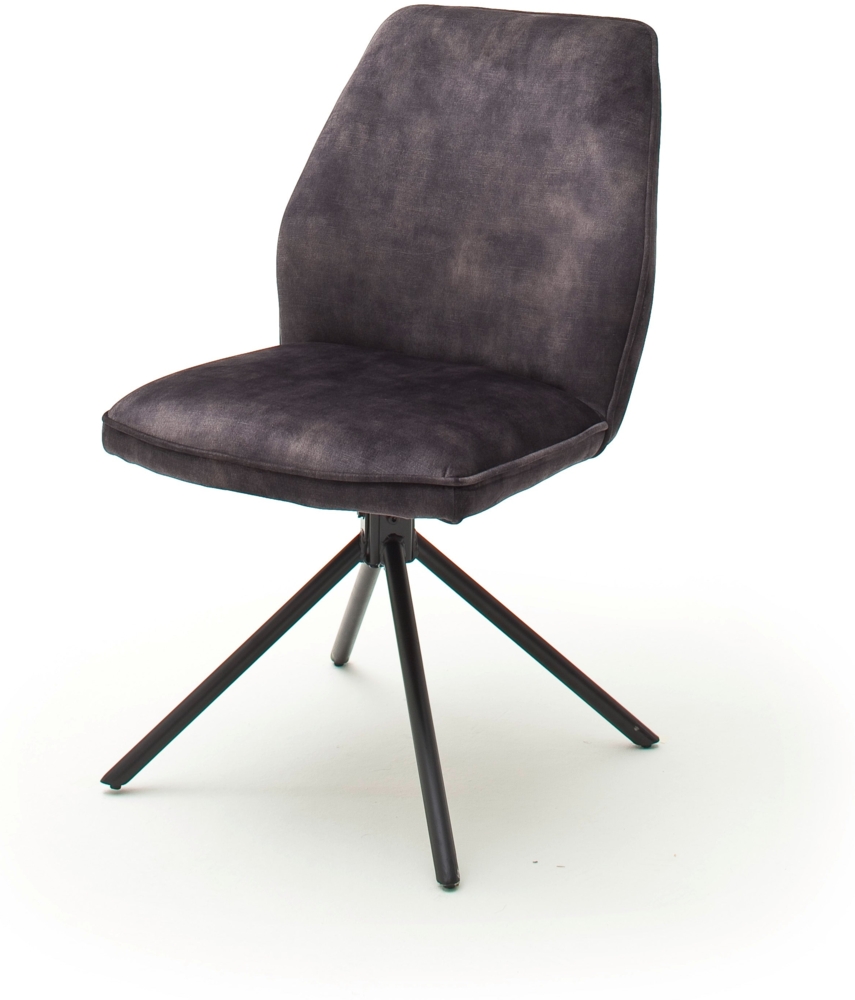 2er Set Stuhl Ottawa - Veloursoptik Anthrazit Bild 1