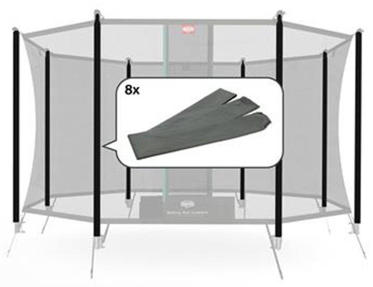 BERG Ersatzteil Sicherheitsnetz Comfort - Set sleeves InGround (8x) 51. 30. 74. 02 Bild 1