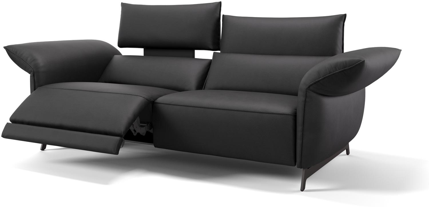 Sofanella Leder 3-Sitzer Einzelsofa CUNEO Ledersofa in Schwarz S: 244 Breite x 101 Tiefe Bild 1