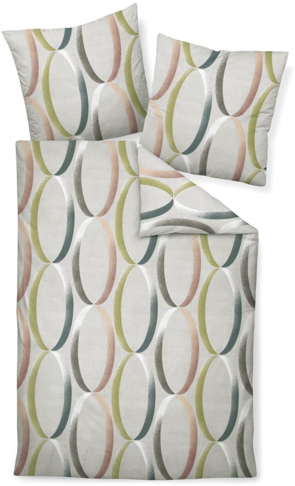 Janine Feinbiber Bettwäsche 155 x 220 cm 80 x 80 2 teilig DAVOS 65156-08-512 platin Bild 1