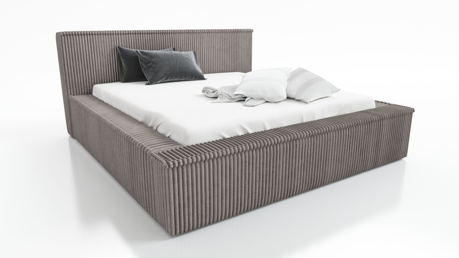 A&J MöbelLand 'Rio' Polsterbett, Braun, 140x200 cm, mit Matratze Bild 1