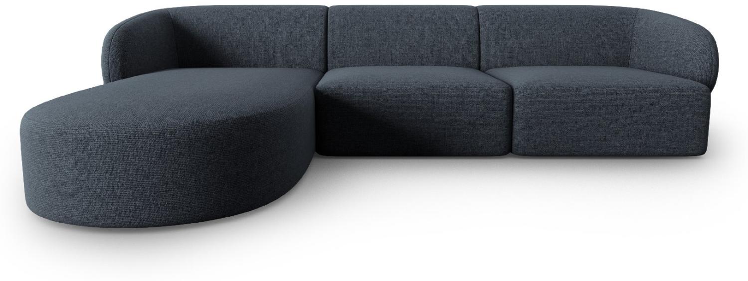 Micadoni Modulares Ecksofa Shane 4-Sitzer Links Chenille Blau Melange Bild 1