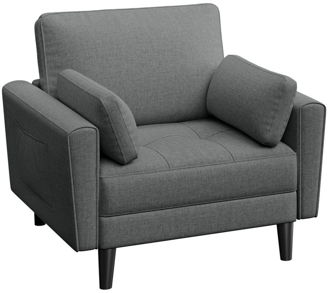 Yaheetech Sofa Einzelsofa mit Rückenkissen & 2 Seitenkissen, Loungesofa mit 2 Aufbewahrungstaschen, bis 136 kg Belastbar Bild 1