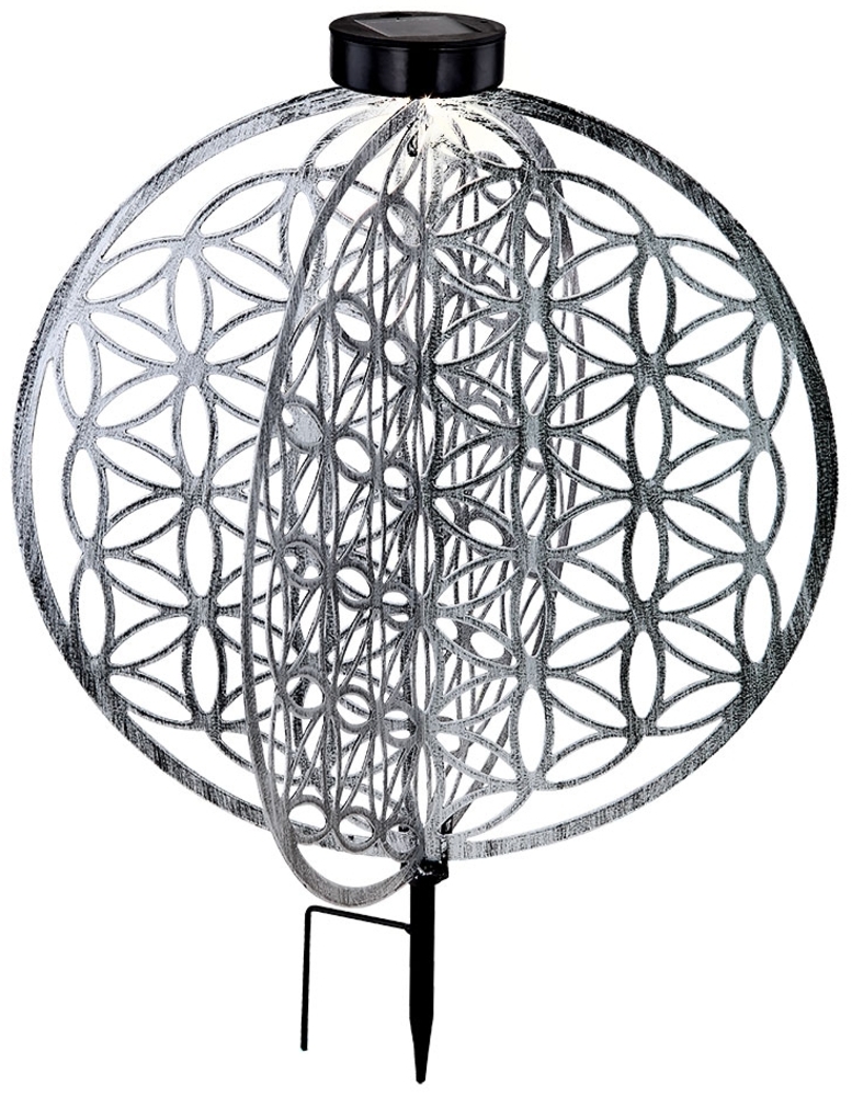 LED Solarleuchte, Erdspieß, silber, H 51 cm Bild 1