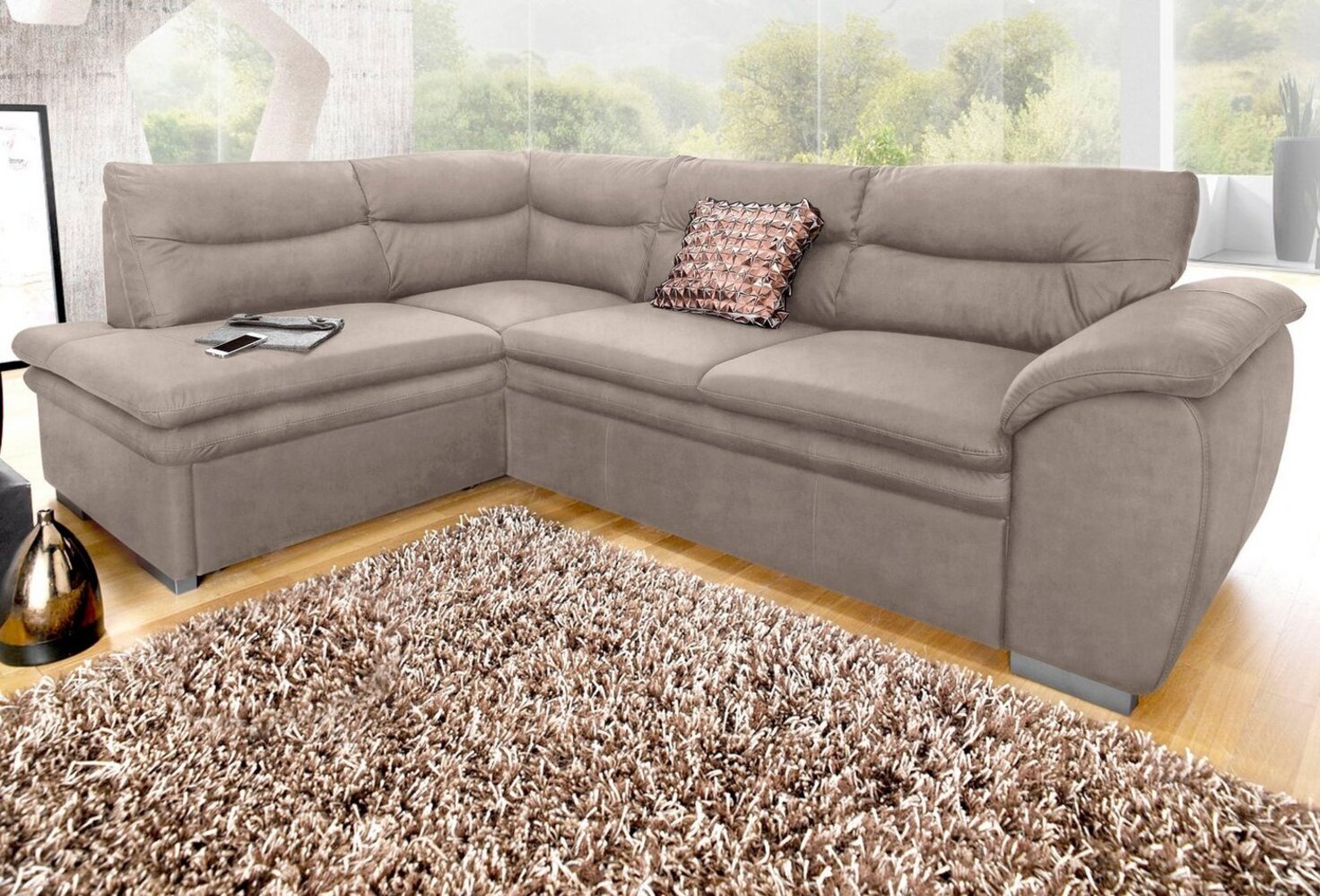 COTTA Ecksofa Leandra L-Form, wahlweise mit Bettfunktion und Bettkasten Bild 1