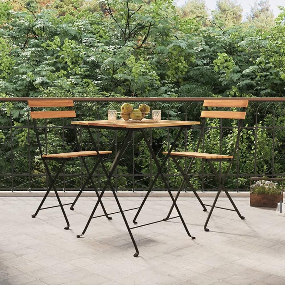 vidaXL 3-tlg. Bistro-Set Klappbar Massivholz Teak und Stahl 319977 Bild 1