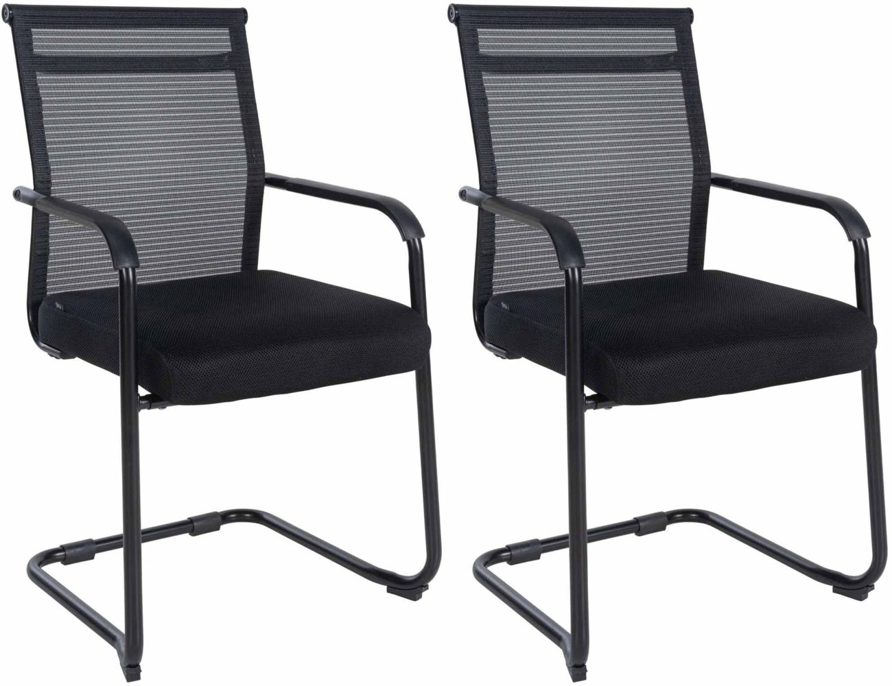 CLP 2er Set Besucherstühle Denny Mesh freischwingend,schwarz Bild 1