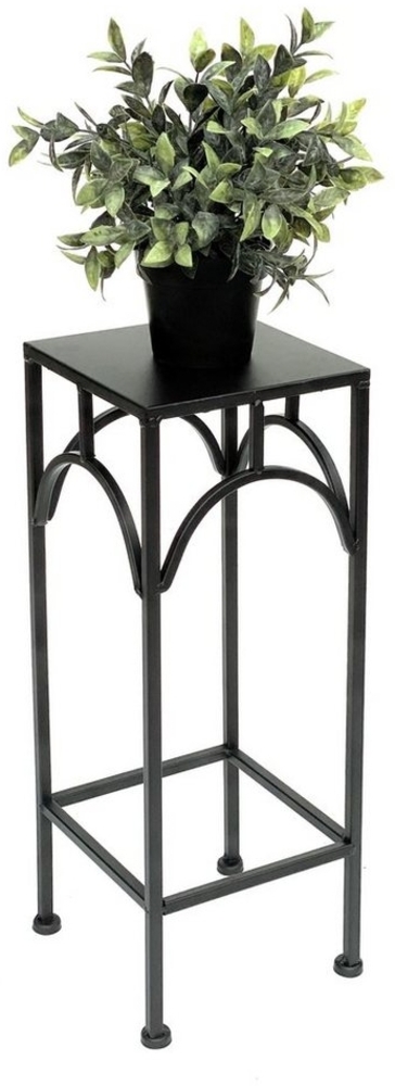 DanDiBo Blumenhocker Metall Schwarz Eckig 50 cm Blumenständer 96132 S Beistelltisch Blumensäule Modern Pflanzenständer Pflanzenhocker Bild 1