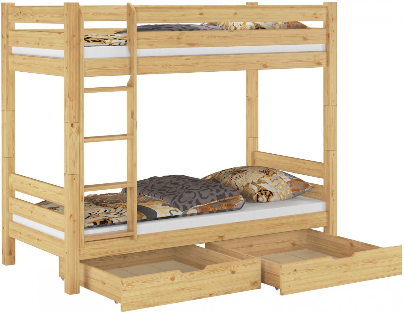 Erst-Holz Etagenbett Kiefer 90x200 cm, natur Bild 1