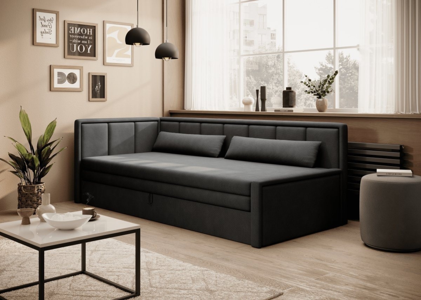 Luxusbetten24 Schlafsofa Designer Sofa Fellano, mit Schlaffunktion und Stauraum Bild 1