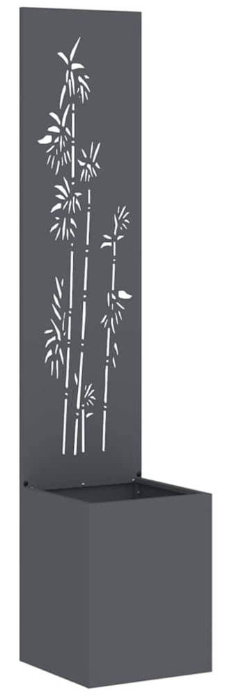 vidaXL Garten Sichtschutz-Leinwand Floral Anthrazit 32 x 140 cm 876380 Bild 1