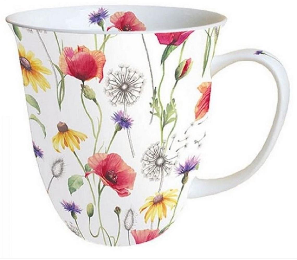 Ambiente Luxury Paper Products Becher Porzellan Mohn Wiese / Blumen, Pflanzen Mug Kollektion, Porzellan Mohnwiese, Tasse -Tee/Kaffee - Ideal Als Geschenk Bild 1