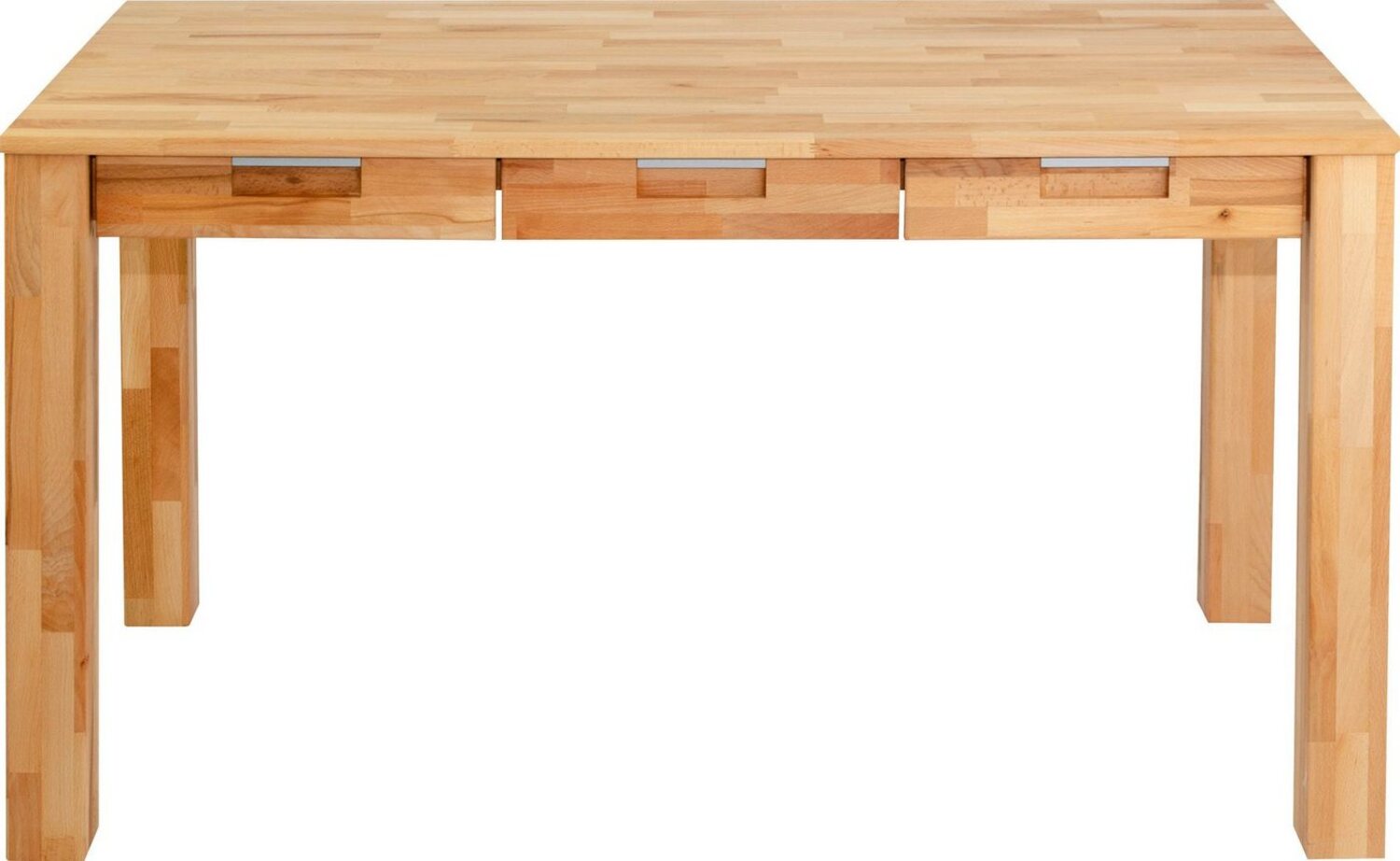 Home affaire Schreibtisch Robi, aus geölter Buche, keilverzinkte Tischplatten, mit 3 Schubladen Bild 1