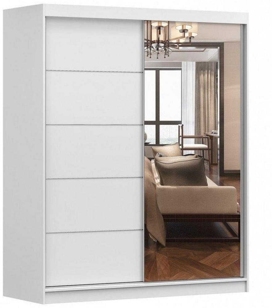 MOEBLO Schiebetürenschrank EVA 05 (Garderobe Schiebtüren Schlafzimmer Wohnzimmerschrank, mit Spiegel, Schwebetürenschrank 2-türig Schrank Kleiderschrank) (B x H x T): 160x195x61 cm Bild 1