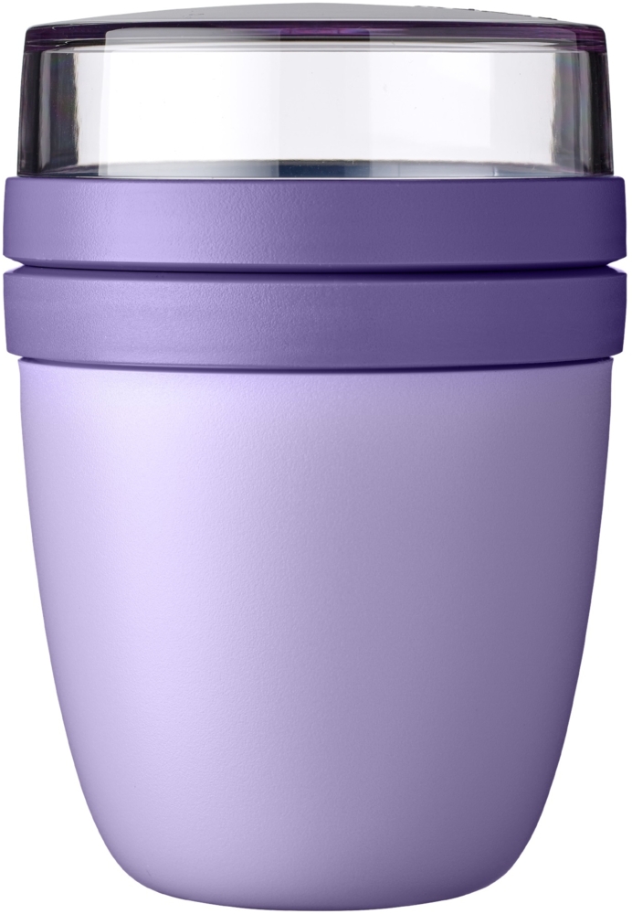 Mepal | Lunchpot Mini Ellipse | praktischer Joghurt- & Müslibecher | Unterteilung für Joghurt & Müsli | geeignet für Gefrierschrank, Mikrowelle & Spülmaschine | 300 ml + 120 ml | Vivid Lilac Bild 1