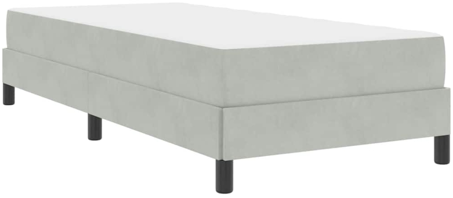 vidaXL Boxspringbett mit Matratze Hellgrau 80x210 cm Stoff 3398719 Bild 1