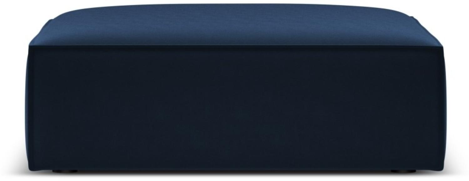 Micadoni Samtstoff Pouf Hocker Kaelle | Bezug Royal Blue | Beinfarbe Black Plastic Bild 1