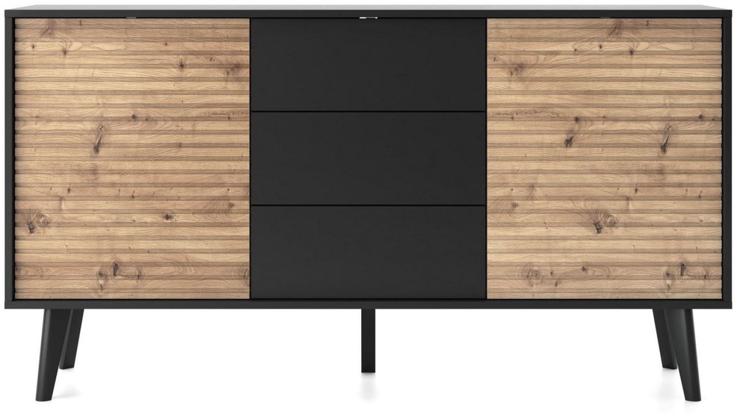 MOEBLO Kommode Canelado kommode CS154 (Wohnzimmer, Esszimmer, Flur & Diele, Moderne Sideboard mit Schubladen Highboard), (HxBxT):83x154x39 cm Bild 1