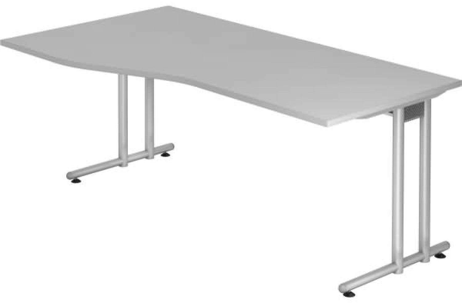 Schreibtisch NS18 C-Fuß 180x100 / 80cm Grau Gestellfarbe: Silber Bild 1