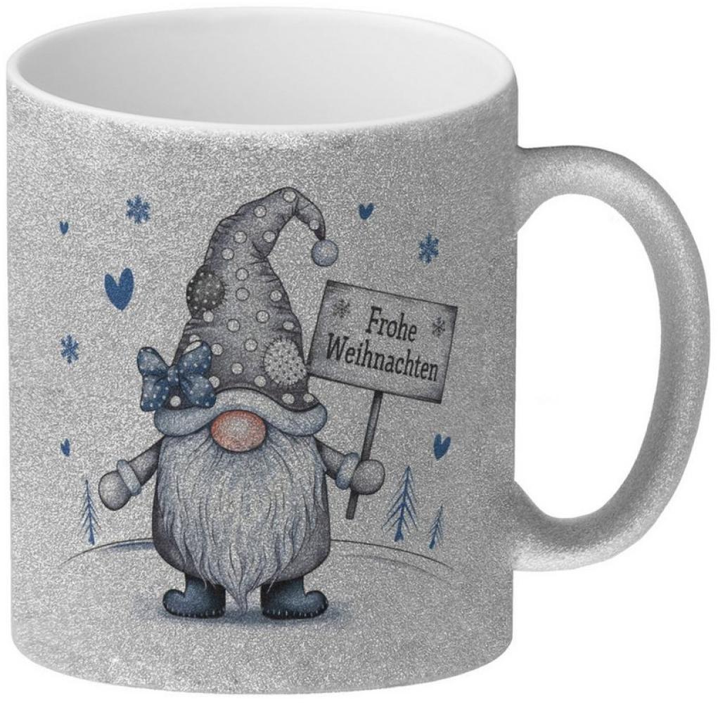 speecheese Tasse Weihnachtswichtel - Frohe Weihnachten Glitzer-Kaffeebecher Bild 1