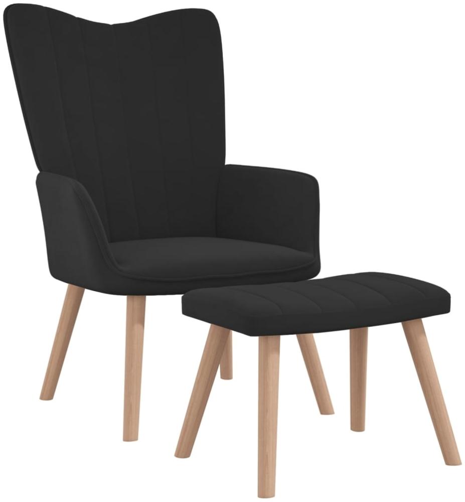 vidaXL Relaxsessel mit Hocker Schwarz Samt [327672] Bild 1