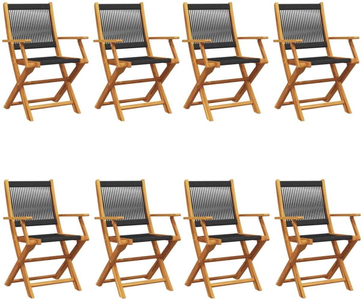 vidaXL Gartenstühle 8 Stk. Klappbar Schwarz Massivholz Akazie 3214567 Bild 1