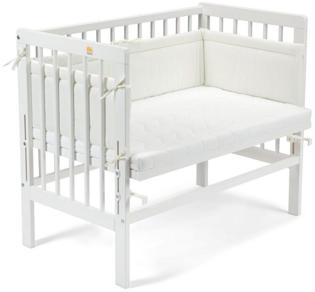 Fabimax 4409 'BASIC' Beistellbett weiß, inkl. Matratze 'AIR' und Nestchen 'Amelie' creme Bild 1