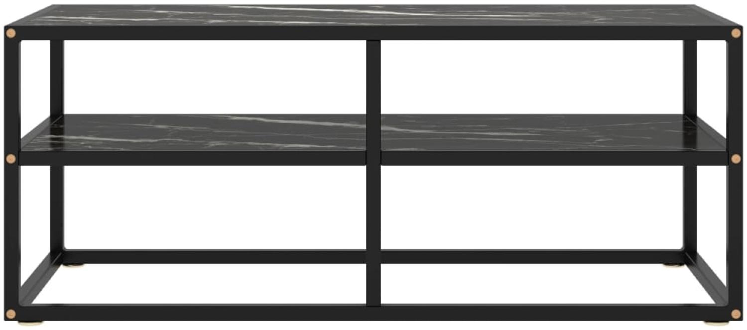 vidaXL TV-Schrank Schwarz mit Schwarzer Marmor-Optik Glas 100x40x40 cm 322858 Bild 1