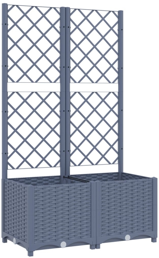 vidaXL Garten-Pflanzgefäß mit Spalier Blaugrau 80 x 40 x 136 cm PP 318251 Bild 1