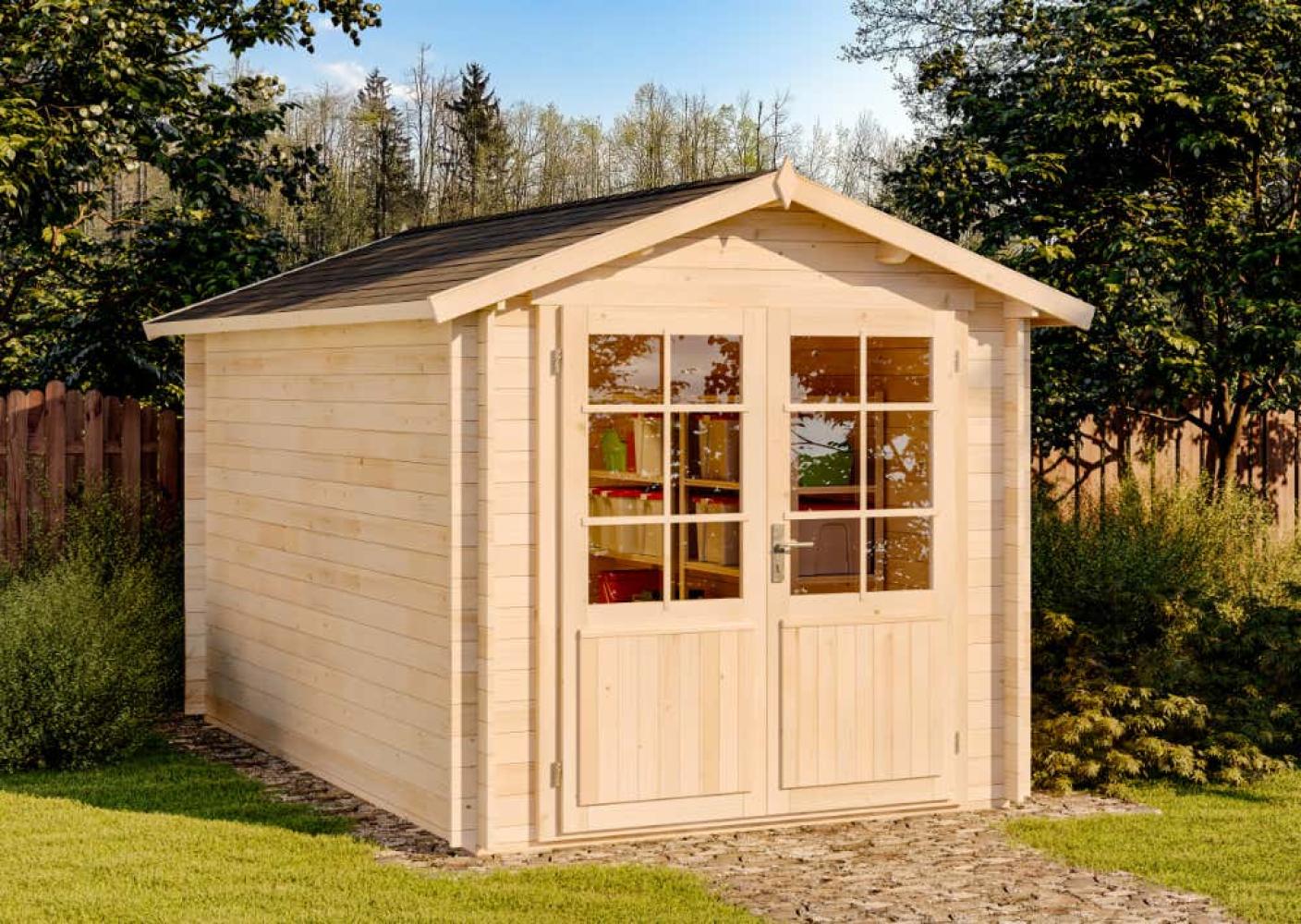 Alpholz Gartenhaus Bremen-28 C Gerätehaus aus Holz Geräteschrank mit 28 mm Wandstärke Gartenhaus mit Montagematerial Bild 1