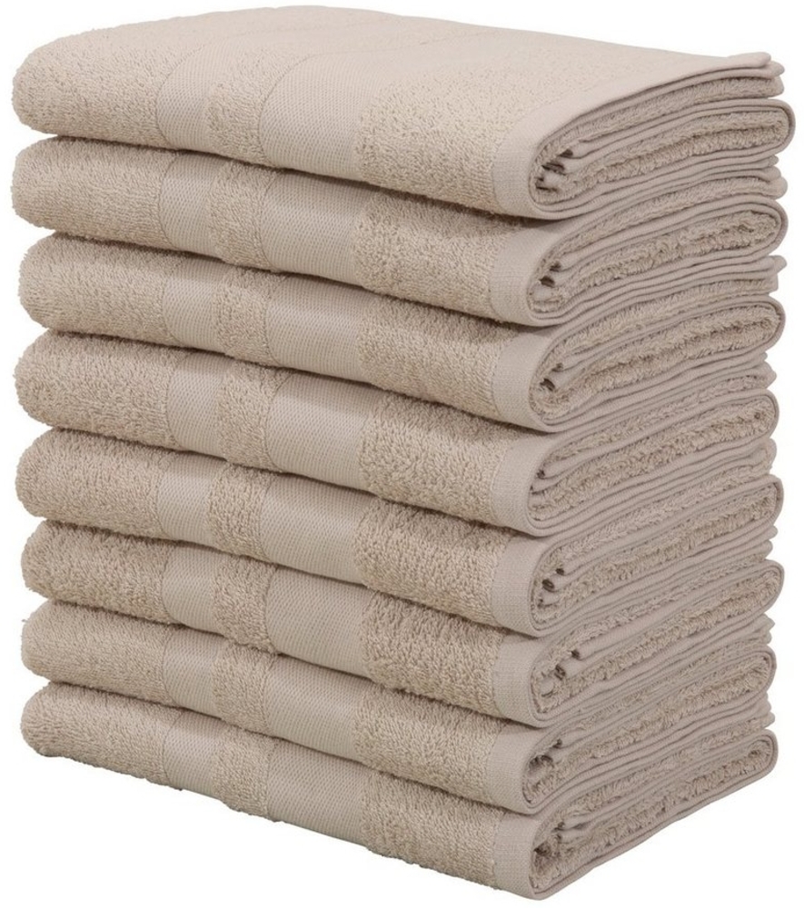 my home Handtücher Vanessa, als Set und Serie erhältlich, 8 Handtücher, 50x100cm, Walkfrottee (Set, 8-St), Handtücher mit Bordüre, 100% Baumwolle, einfarbig, weich Bild 1