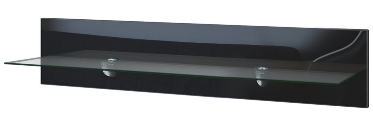 Vladon Wandregal Bari in Schwarz Hochglanz - Modernes Schweberegal (98 x 20 x 19 cm) Bild 1