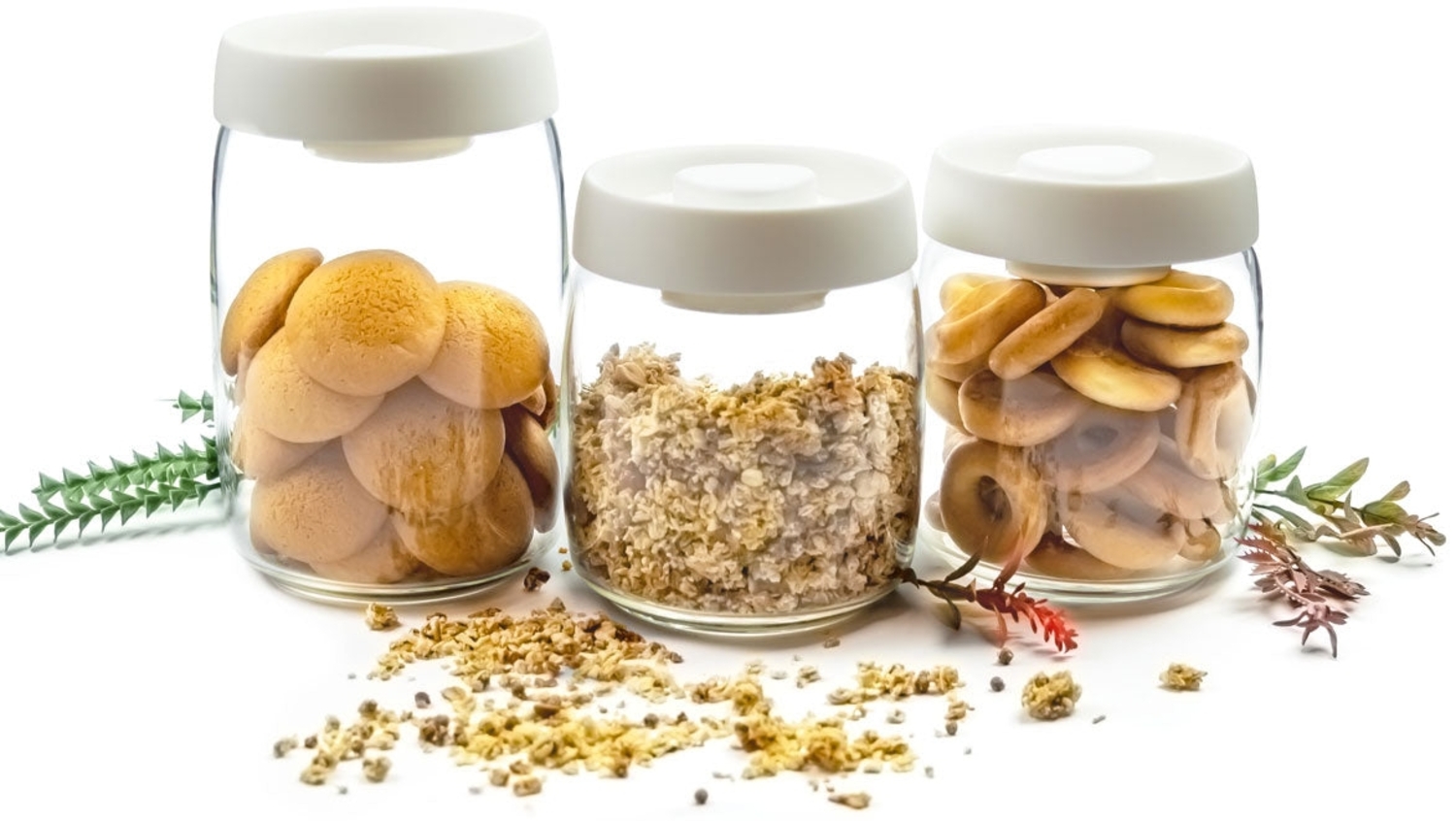 3 Vakuumdosen mit Pumpe Glas Vorratsdosen Vorratsbehälter Vorratsdose Vorratsglas Vorratsgläser Bild 1