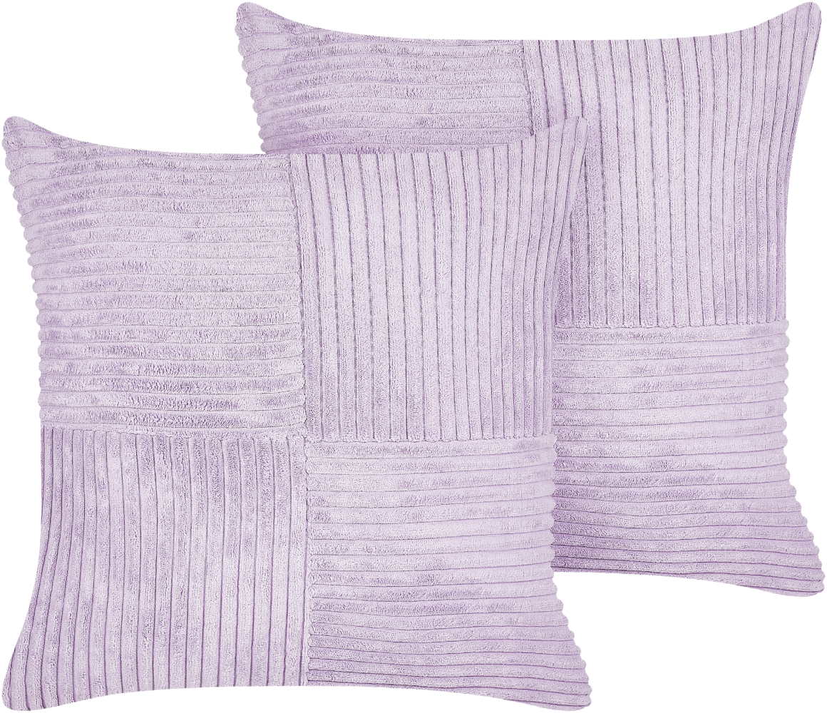 Kissen 2er Set MILLET 43 x 43 cm Kein Muster Violett Bild 1