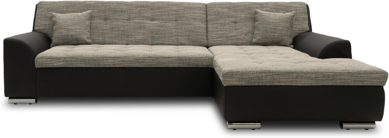 DOMO Collection Treviso, Ecksofa, Webstoff/Kunstleder weißgrau/schwarz, 240 x 178 cm Bild 1