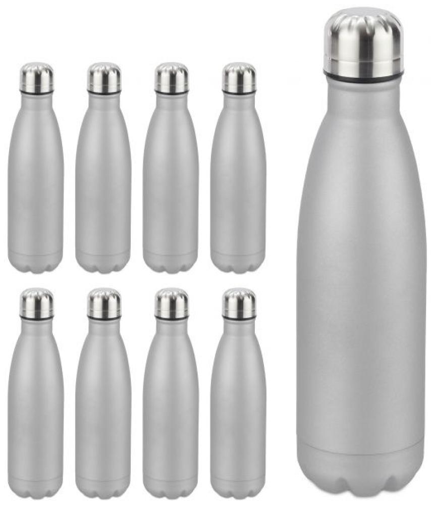 9 x Trinkflasche Edelstahl silber 10028155 Bild 1