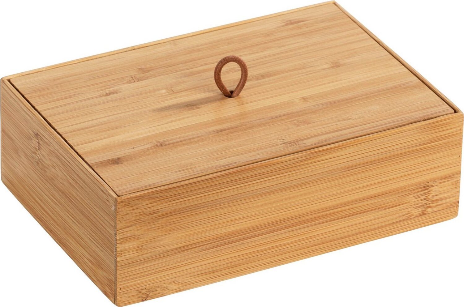 Wenko Bambus Badbox Terra L Deckel mit Schlaufe Bild 1