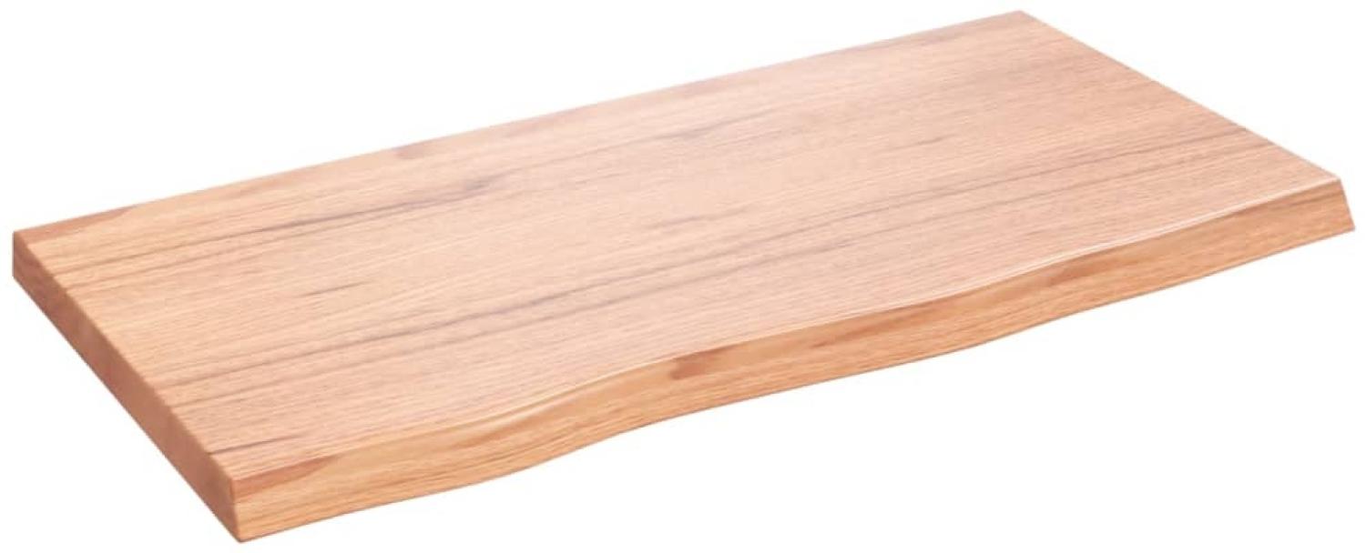 vidaXL Wandregal Hellbraun 80x40x(2-4) cm Massivholz Eiche Behandelt 363666 Bild 1