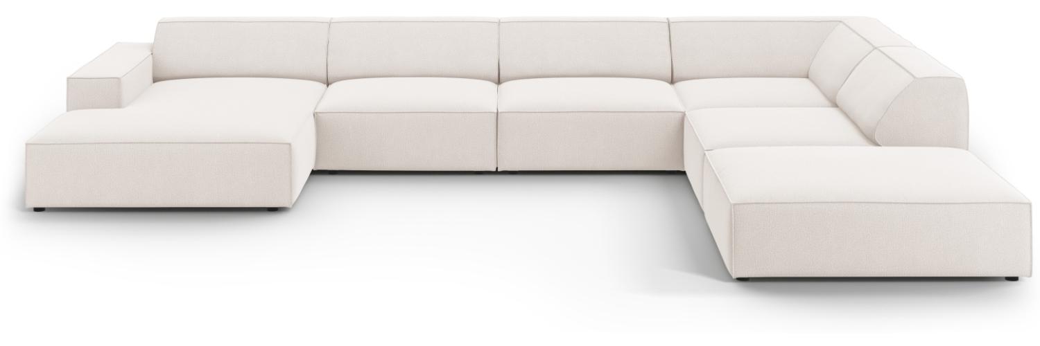 Micadoni 7-Sitzer Panorama Ecksofa Jodie Light Beige Bild 1